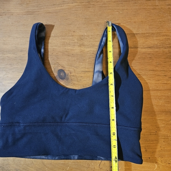 Lululemon Soulcycle Navy Blue Diamond Dye Reversible Align Bra Crop Tank Sz 6 - Picture 9 of 9